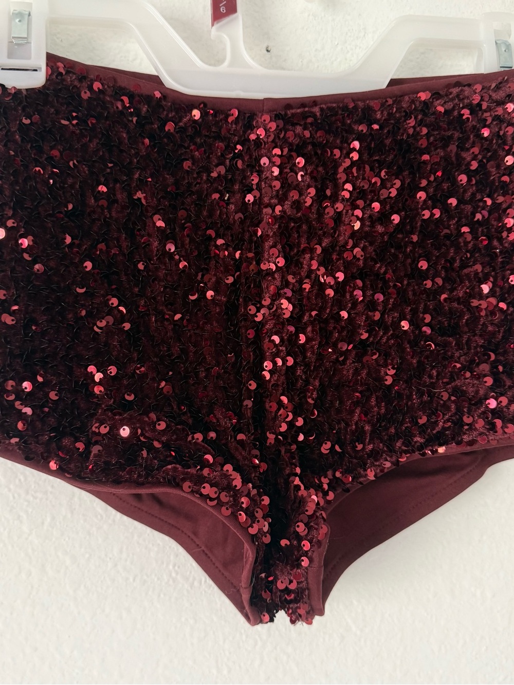 wild fable Burgundy Sequin High-Waist party shorts